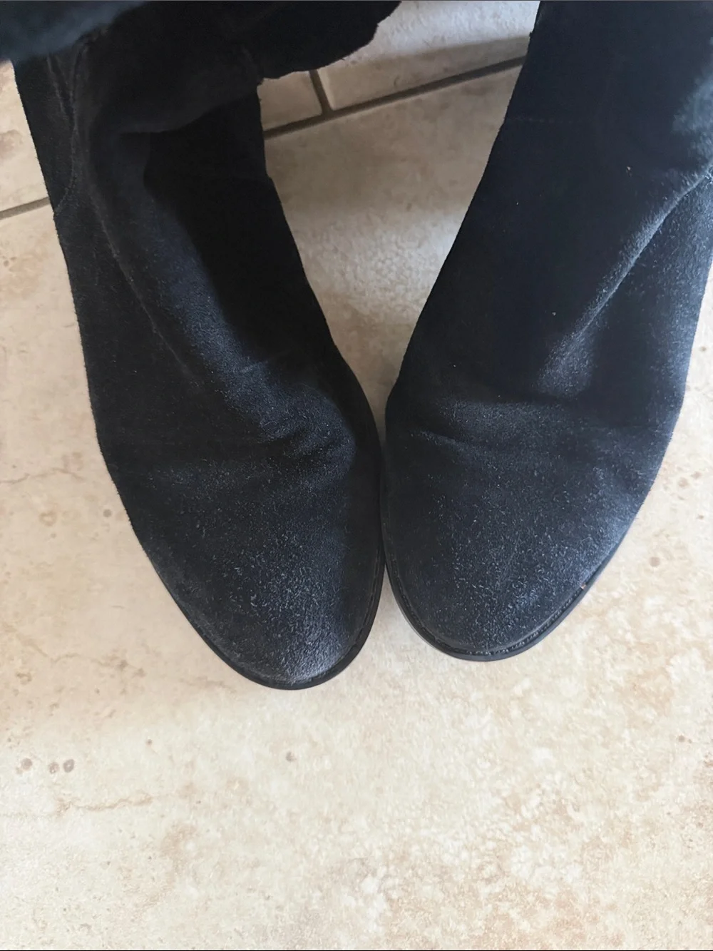 Cole Haan Putnam waterproof black suede knee-high riding boots